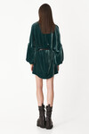 Green Velvet Dress With Oversized Sleeves