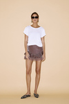 Mauve Velvet Skirt With Chantilly Insertions - SS24