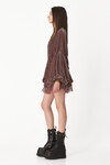 Mauve Velvet Skirt With Chantilly Insertions