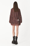 Mauve Velvet Skirt With Chantilly Insertions