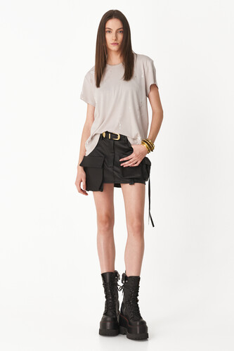 Light Grey Handmade Painted Oversized T-shirt - NEW 24 - PNK Casual