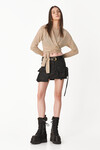 Asymmetrical Beige Wool Mini Top