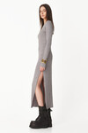 Light Grey Maxi Dress With Long Sleeves