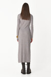 Light Grey Maxi Dress With Long Sleeves