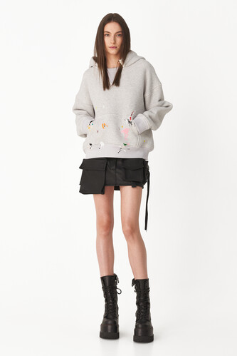 Grey Handmade Painted Oversized Sweatshirt - PNK Casual