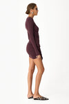 Dark Burgundy Mini Dress With Ruffled Details - SS24
