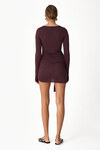 Dark Burgundy Mini Dress With Ruffled Details - SS24