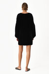Black Velvet Dress With Oversized Sleeves - SS24