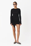 Black Mini Dress With Ruffled Details - SS24