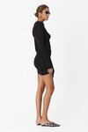 Black Mini Dress With Ruffled Details - SS24