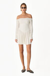 White Mini Dress With Bare Shoulders