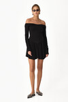 Black Mini Dress With Bare Shoulders - SS24