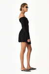 Black Mini Dress With Bare Shoulders - SS24