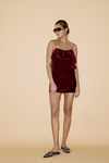 Red Backless Velvet Mini Dress - SS24