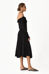 Black Midi Dress With Bare Shoulders - SS24