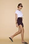 Dark Burgundy Mini Skirt With Ruffled Details