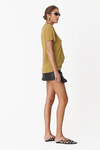 Yellow Rib Hand-Distressed T-shirt