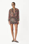 Oversized Floral-Green Printed Silk Blouse - SS24