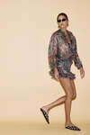 Oversized Floral-Green Printed Silk Blouse - SS24