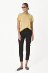 Light Yellow Blended Cotton-Linen T-shirt
