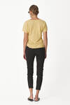 Light Yellow Blended Cotton-Linen T-shirt