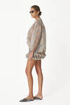 Grey-Green Printed Linen-Silk Shorts - SS24