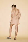 Backless Beige Cotton Mini Dress