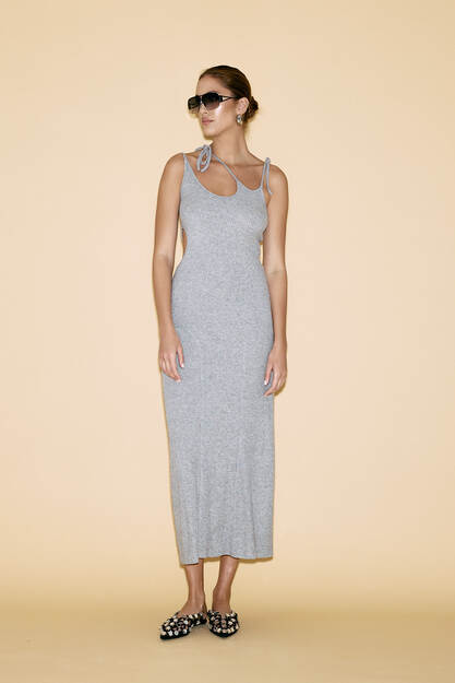 Grey Side-Cutout Maxi Dress - SS24
