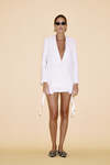 White Cutout Linen Blazer