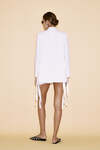 White Cutout Linen Blazer