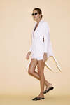 White Cutout Linen Blazer