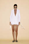White Cutout Linen Blazer