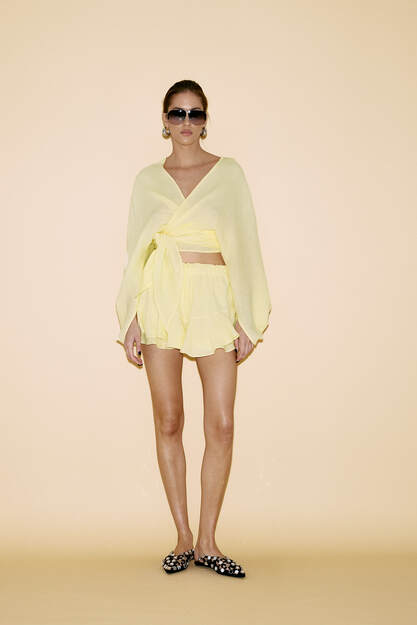 Yellow Shorts with Elasticated Waistband - SS24