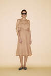 Backless Beige Cotton Midi Dress - SS24