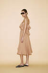 Backless Beige Cotton Midi Dress - SS24