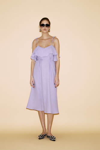 Backless Lavender Cotton Midi Dress - SS24 - PNK Casual