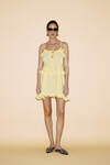 Yellow Cotton Mini Dress With Ruffles - SS24