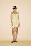 Yellow Cotton Mini Dress With Ruffles - SS24