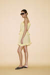 Yellow Cotton Mini Dress With Ruffles - SS24