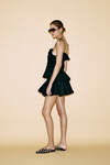 Black Linen Top With Ruffles