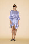 Lavender Silk Dress With Ruffled Detail