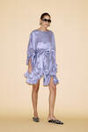 Lavender Silk Dress With Ruffled Detail