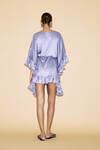 Lavender Silk Dress With Ruffled Detail