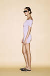 Wrap-Effect Lavender Mini Dress