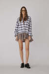 Grey Checkered Oversized Shirt