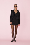 Black Viscose Wrap Effect Blouse - SS25