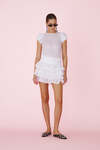 White Skirt With Ruffles On The Back - SS25