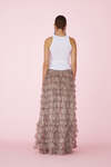 Printed Floral Rose Silk Skirt With Ruffled - SS25