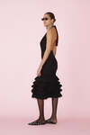 Black Midi Skirt With Ruffles - SS25