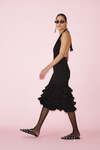 Black Midi Skirt With Ruffles - SS25